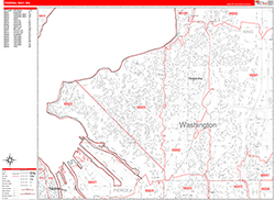 Federal Way Wall Map Zip Code Red Line Style 2026